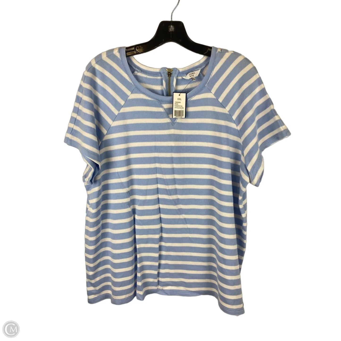Top Short Sleeve By Crown And Ivy In Striped Pattern, Size: Xxl