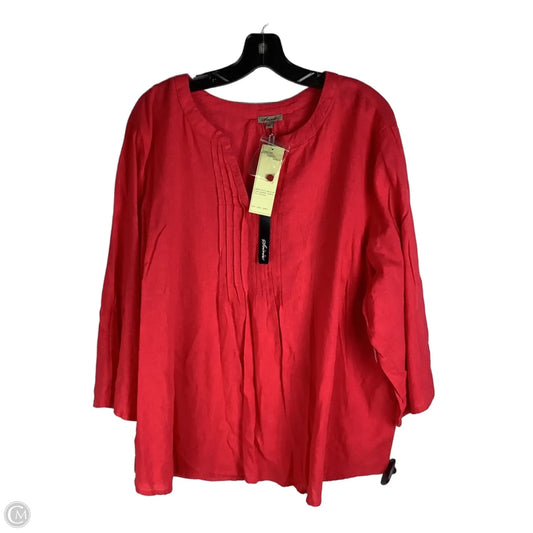 Top Long Sleeve By Clothes Mentor In Pink, Size: 2x