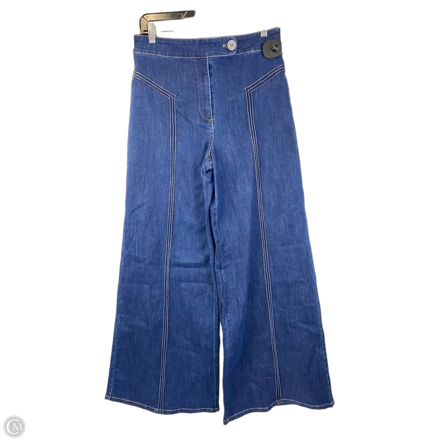 Jeans Wide Leg By Fate In Blue Denim, Size: L