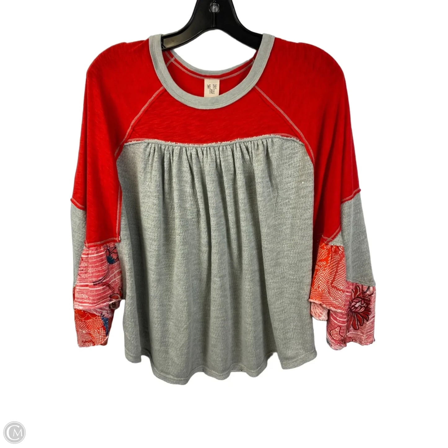 Top Short Sleeve By We The Free In Grey & Red, Size: M