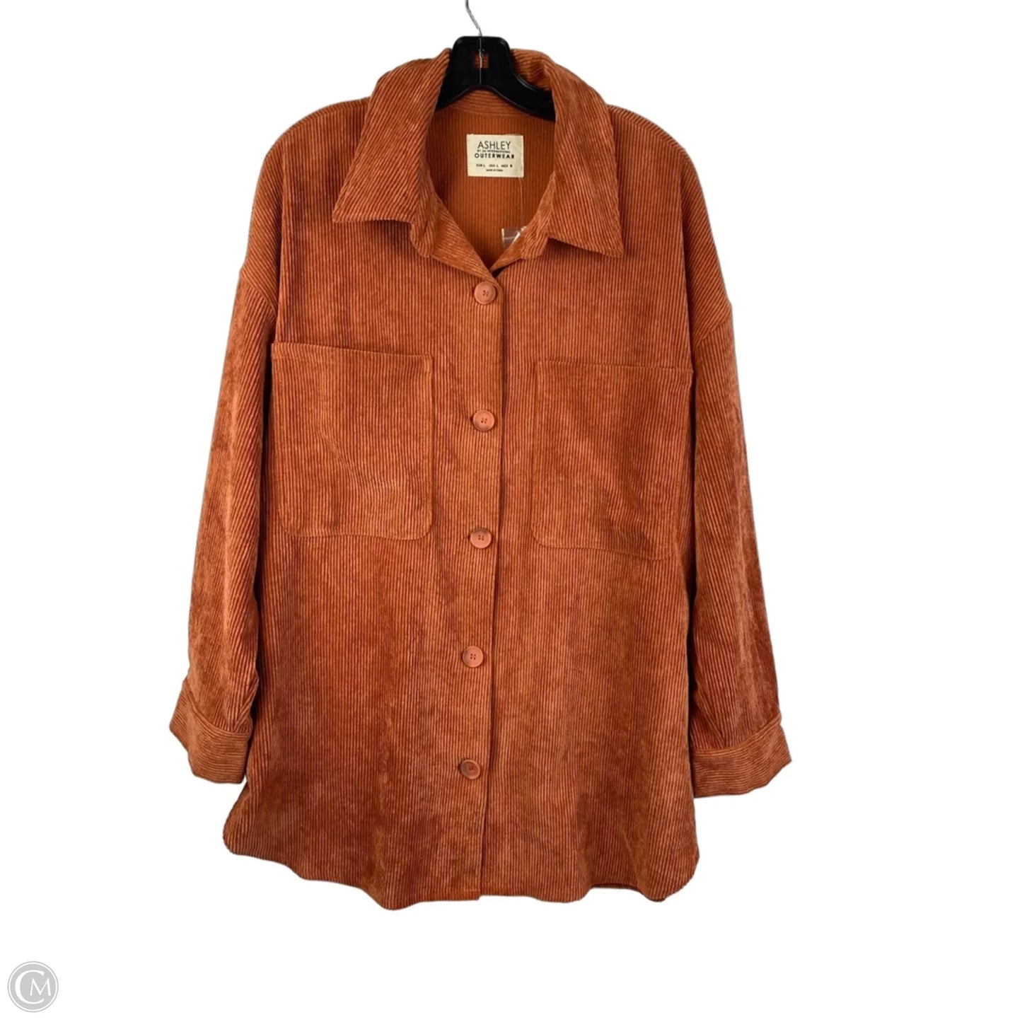 Jacket Shirt By Ashley In Orange, Size: L