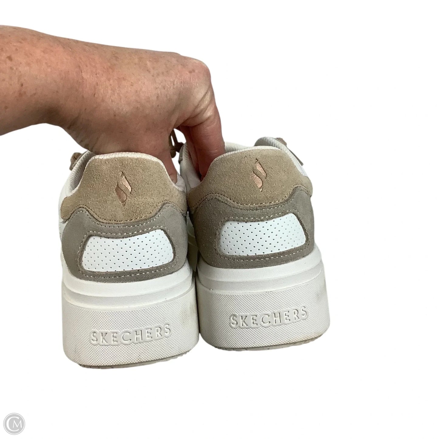 Shoes Sneakers By Skechers In Brown & Cream, Size: 7.5