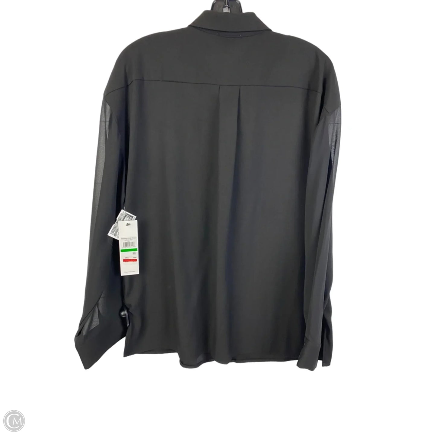 Top Long Sleeve By Calvin Klein In Black, Size: L