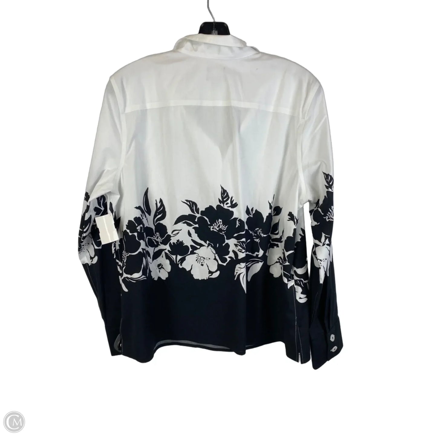 Top Long Sleeve By Talbots In Black & White, Size: L