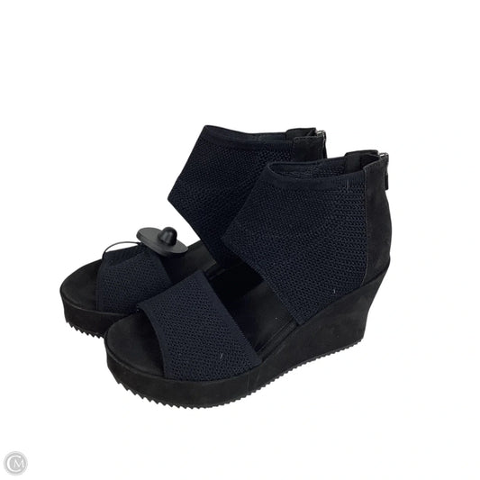 Sandals Heels Wedge By Eileen Fisher In Black, Size: 7.5