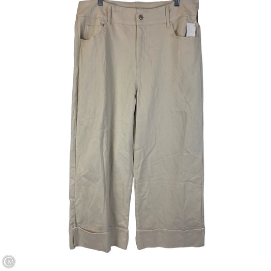 Pants Wide Leg By Entro In Beige, Size: Xl