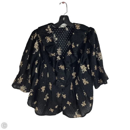 Top Short Sleeve By Ultra Pink In Black & Brown, Size: S