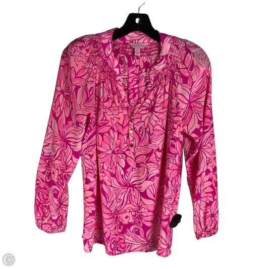 Top Long Sleeve Designer By Lilly Pulitzer In Pink, Size: Xs