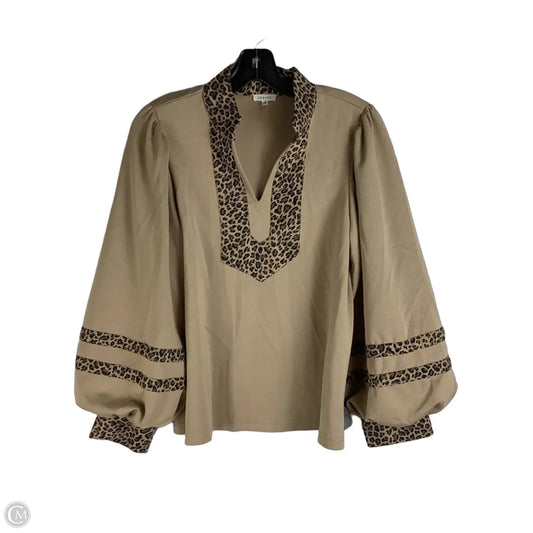 Top Long Sleeve By Jodifl In Brown, Size: S