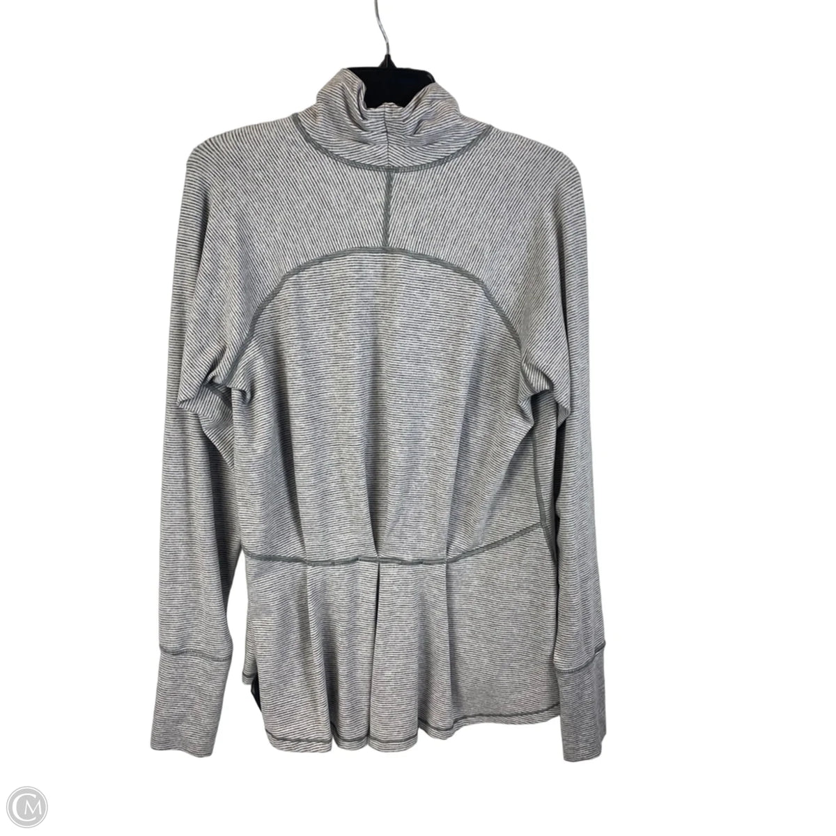 Athletic Top Long Sleeve Collar By Lululemon In Striped Pattern