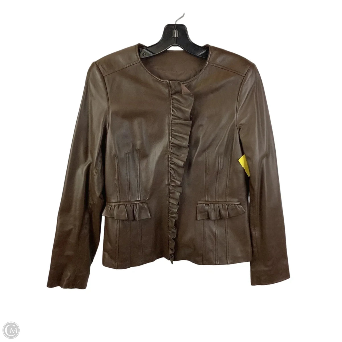 Jacket Leather By Doncaster In Brown, Size: 6