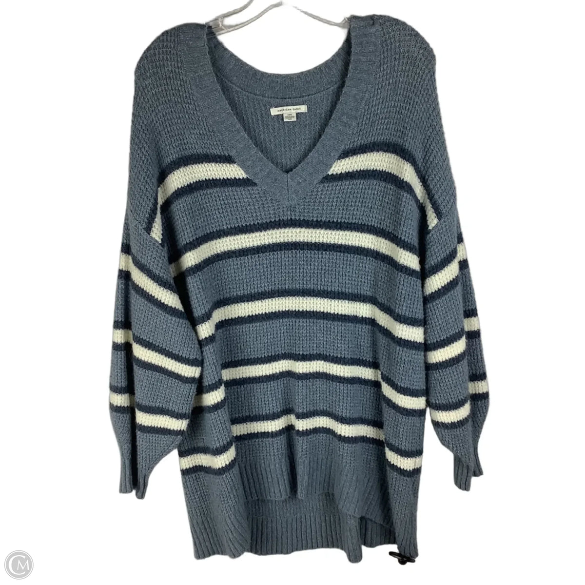 Sweater By American Eagle In Blue & White, Size: L