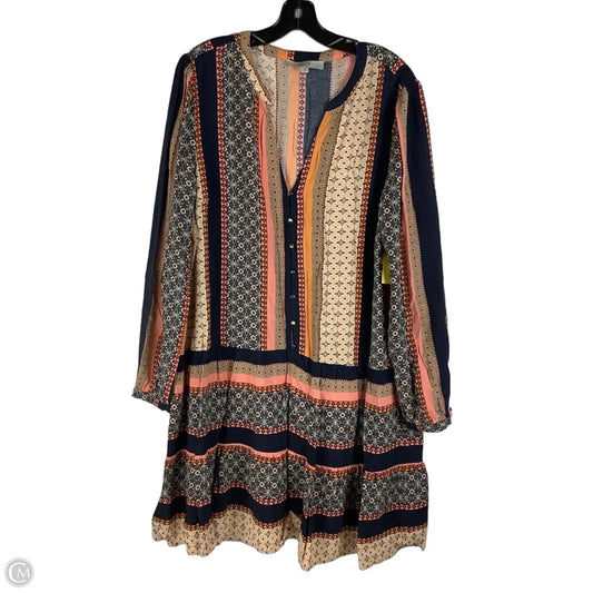 Dress Casual Midi By Loft In Multi-colored, Size: Xl