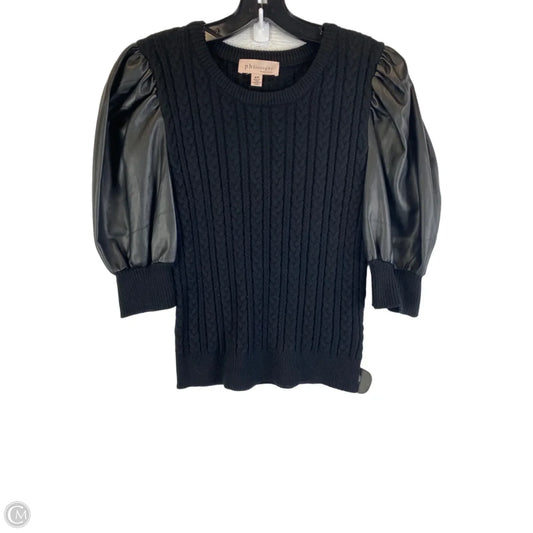 Sweater Short Sleeve By Philosophy In Black, Size: M