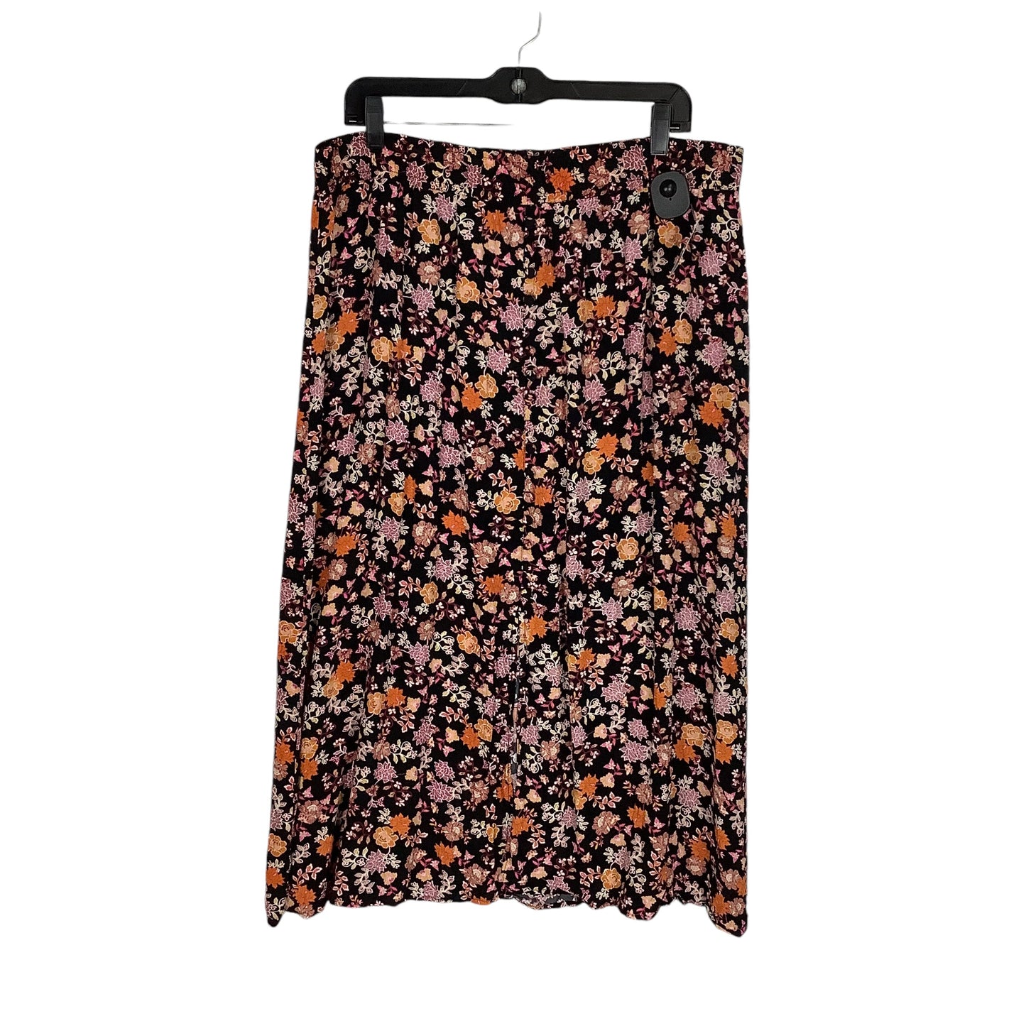 Skirt Midi By Loft In Floral, Size: Xl