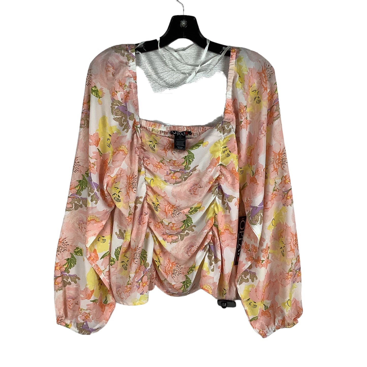 Floral Print Top Long Sleeve Clothes Mentor, Size 2x