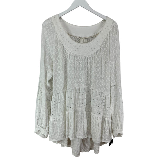 Top Long Sleeve By Anthropologie In White, Size: Xl