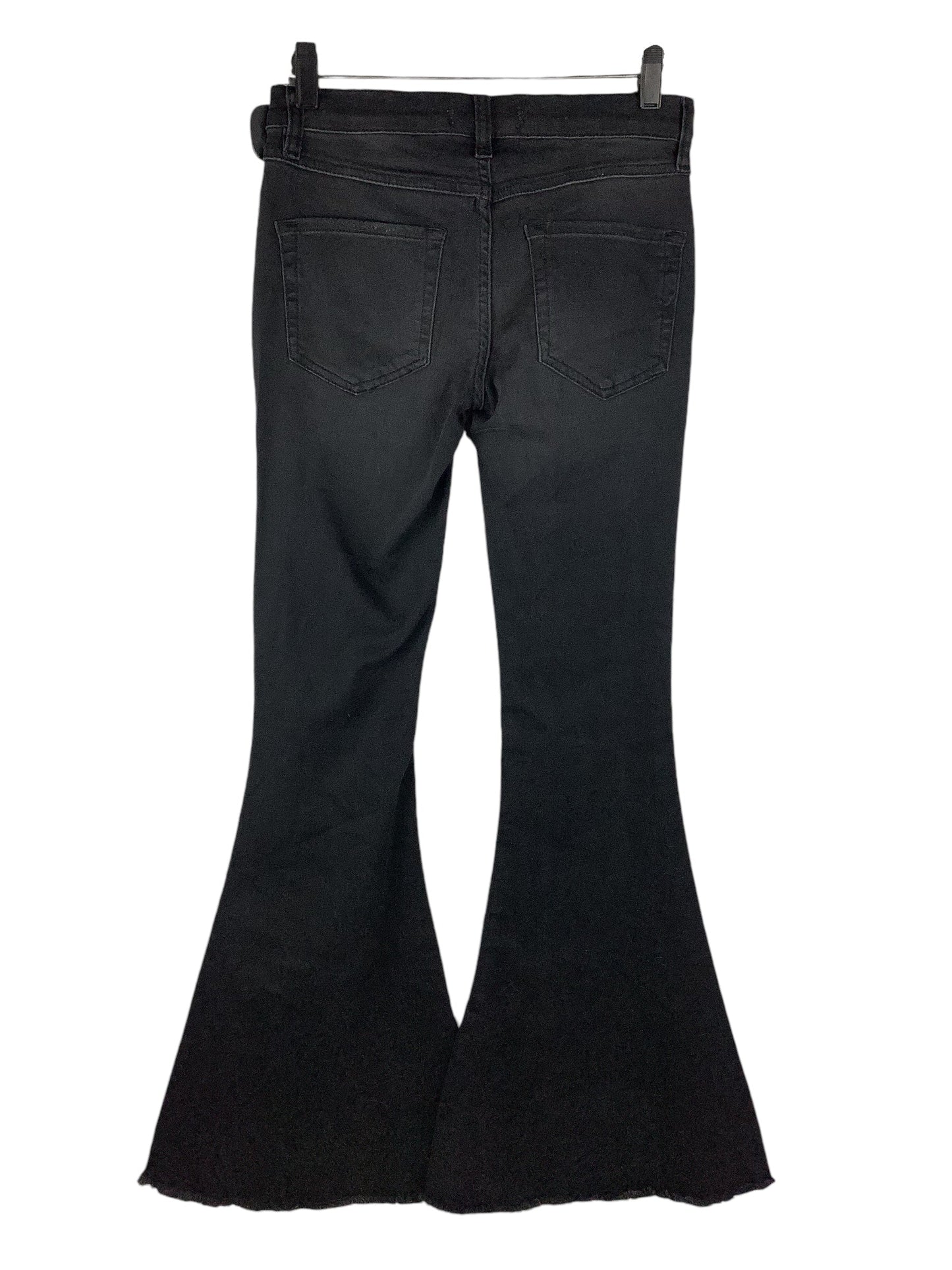 Jeans Flared By Free People In Black Denim, Size: 4