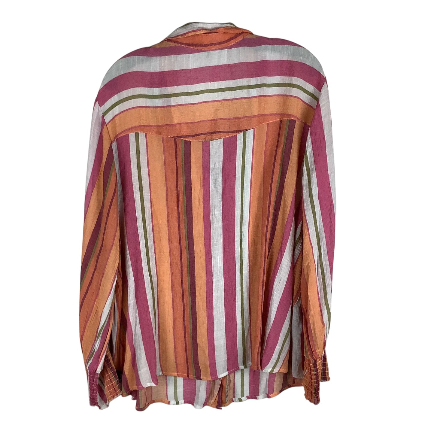 Top Long Sleeve By Unique Spectrum In Striped Pattern, Size: 3x