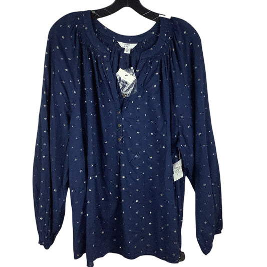 Top Long Sleeve By Crown And Ivy In Blue, Size: 2x