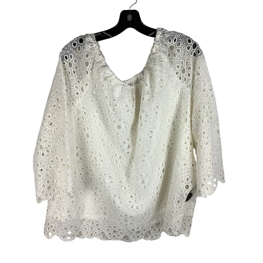 Top Long Sleeve By Cato In White, Size: Xl