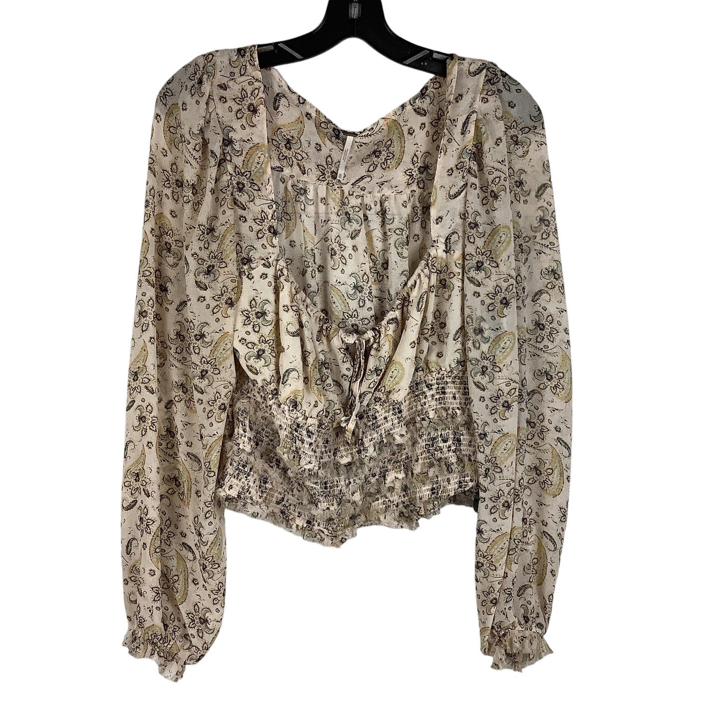 Top Long Sleeve By Free People In Floral Print, Size: Xl