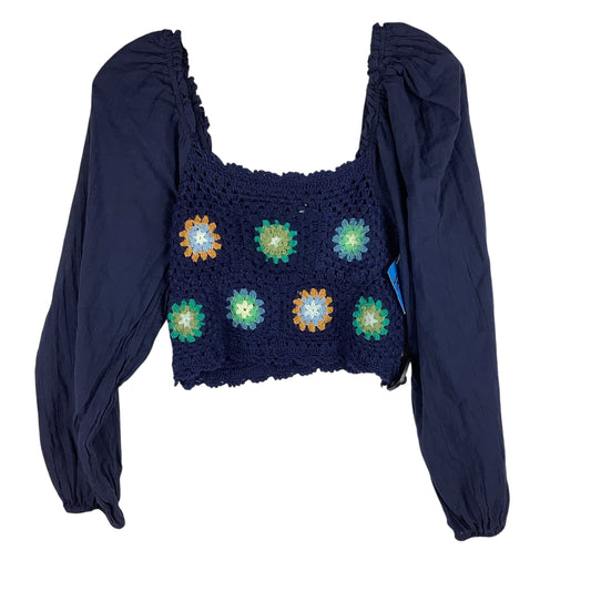 Top Long Sleeve By Aerie In Blue, Size: L