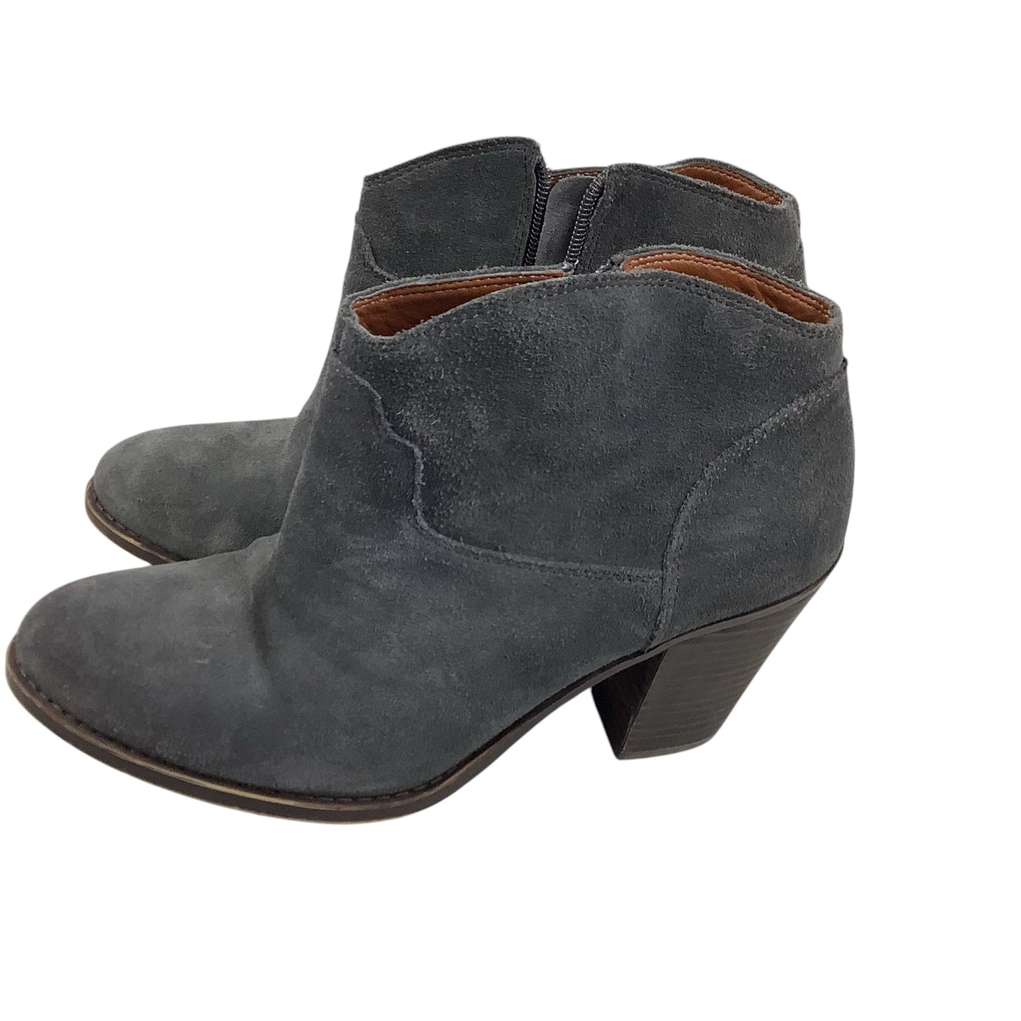 Boots Ankle Heels By Lucky Brand In Grey, Size: 10