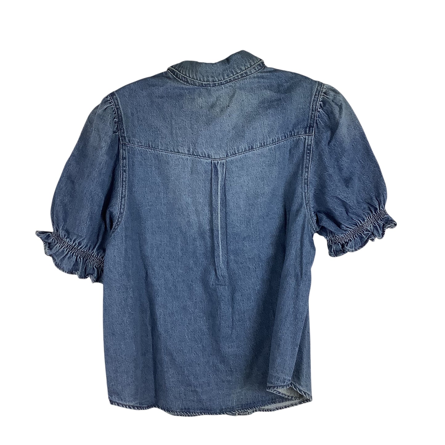 Top Short Sleeve By Risen In Blue Denim, Size: L