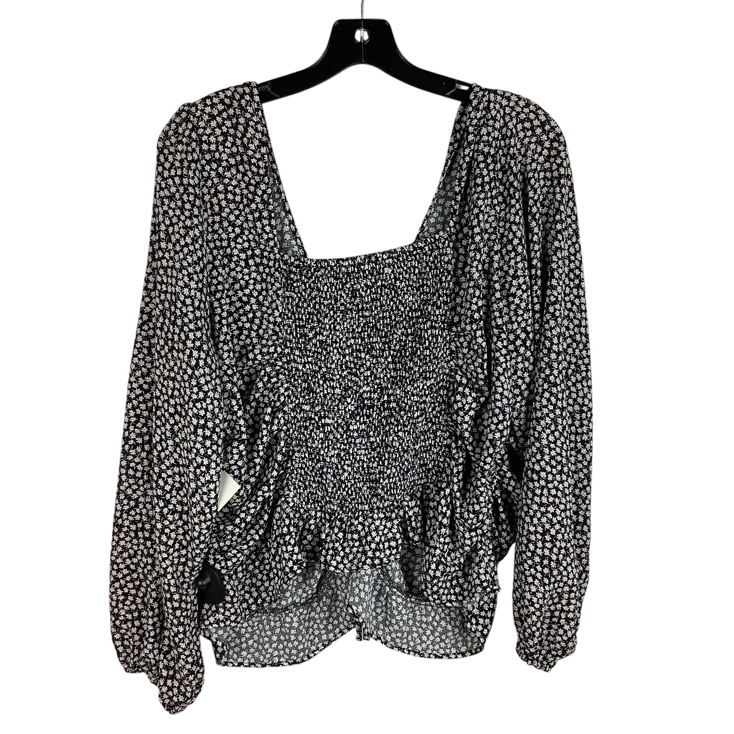 Top Long Sleeve By H&m In Black & White, Size: Xxl