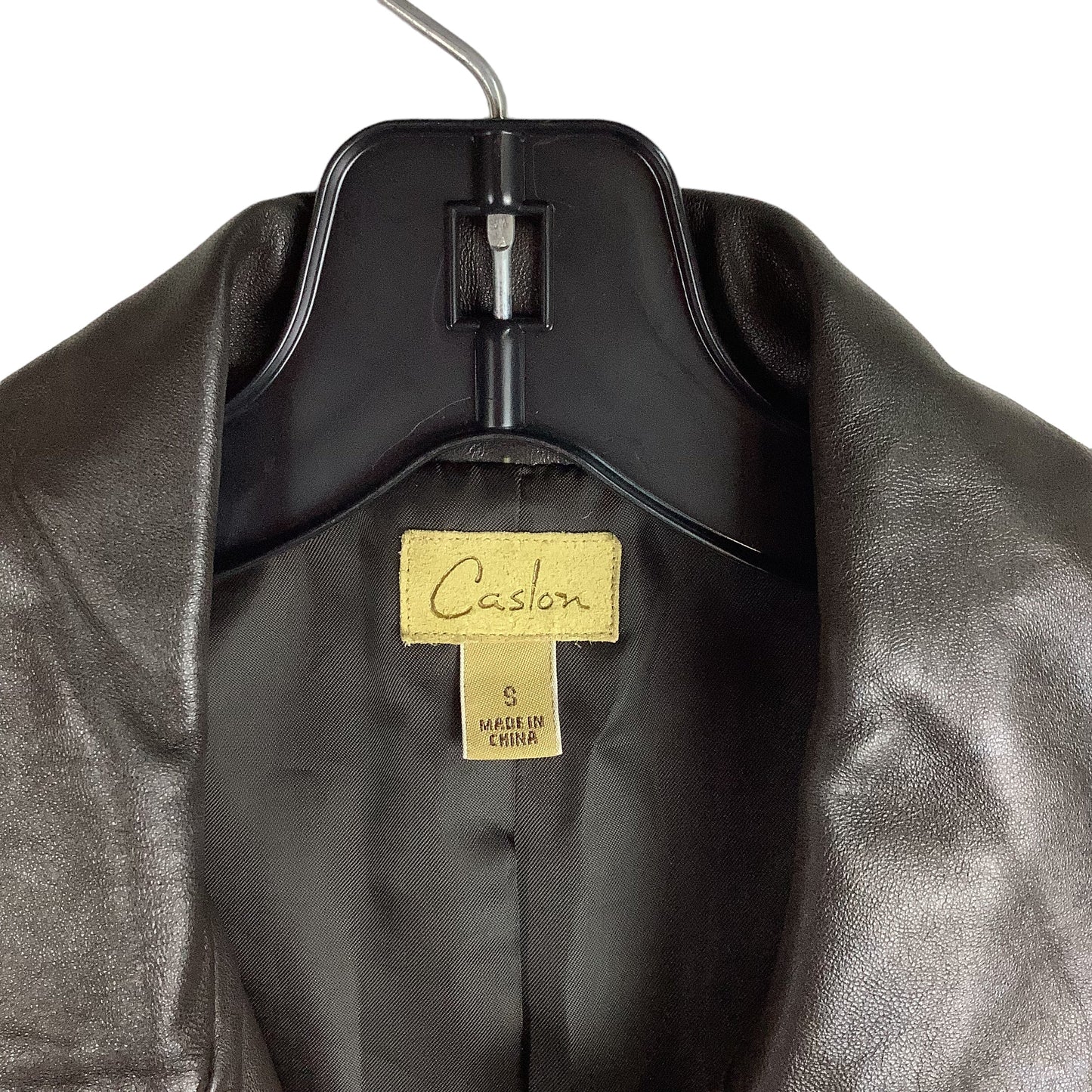 Jacket Leather By Caslon In Brown, Size: S