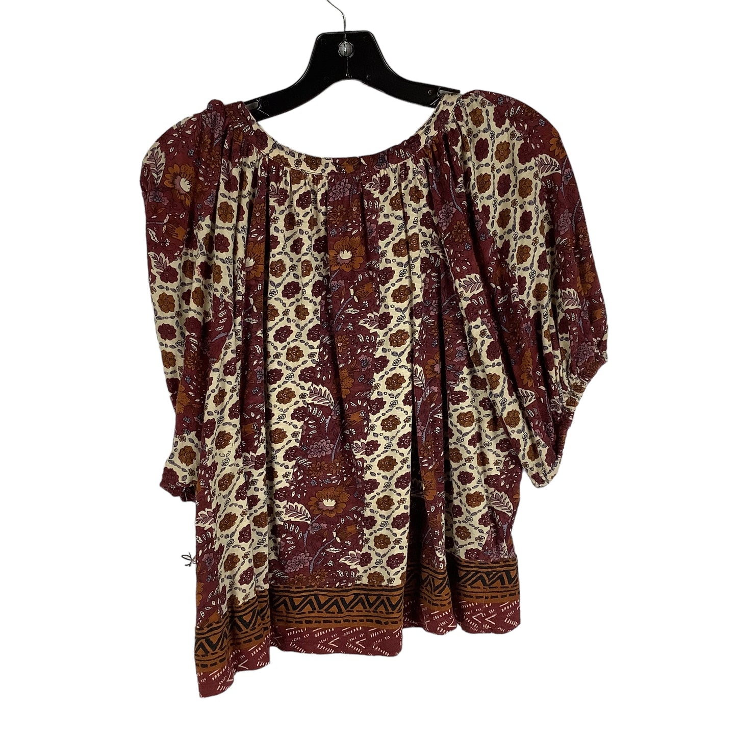 Floral Print Top Short Sleeve Rachel Zoe, Size Xl