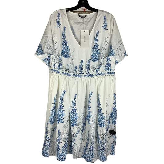 White Dress Casual Midi Clothes Mentor, Size 18