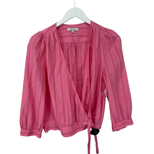 Top Long Sleeve By Madewell In Pink, Size: M