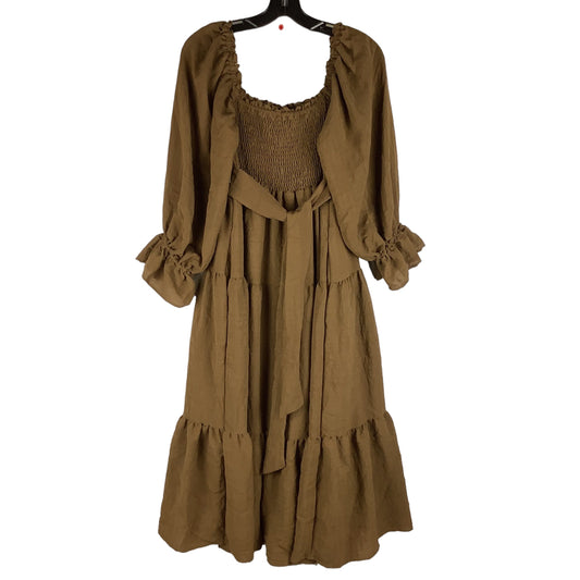 Brown Dress Casual Maxi Clothes Mentor, Size L
