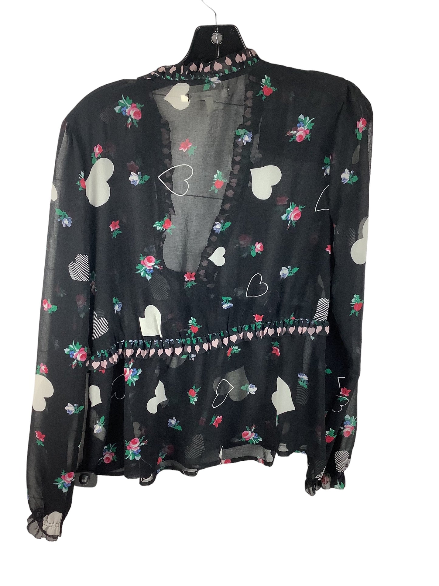 Black Top Long Sleeve Avec Les Filles, Size M