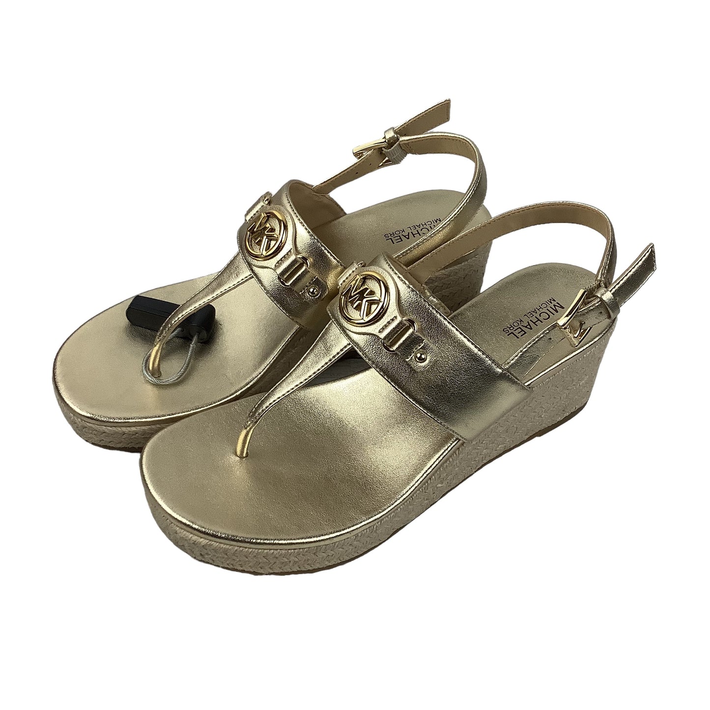 Gold Sandals Designer Michael Kors, Size 7.5