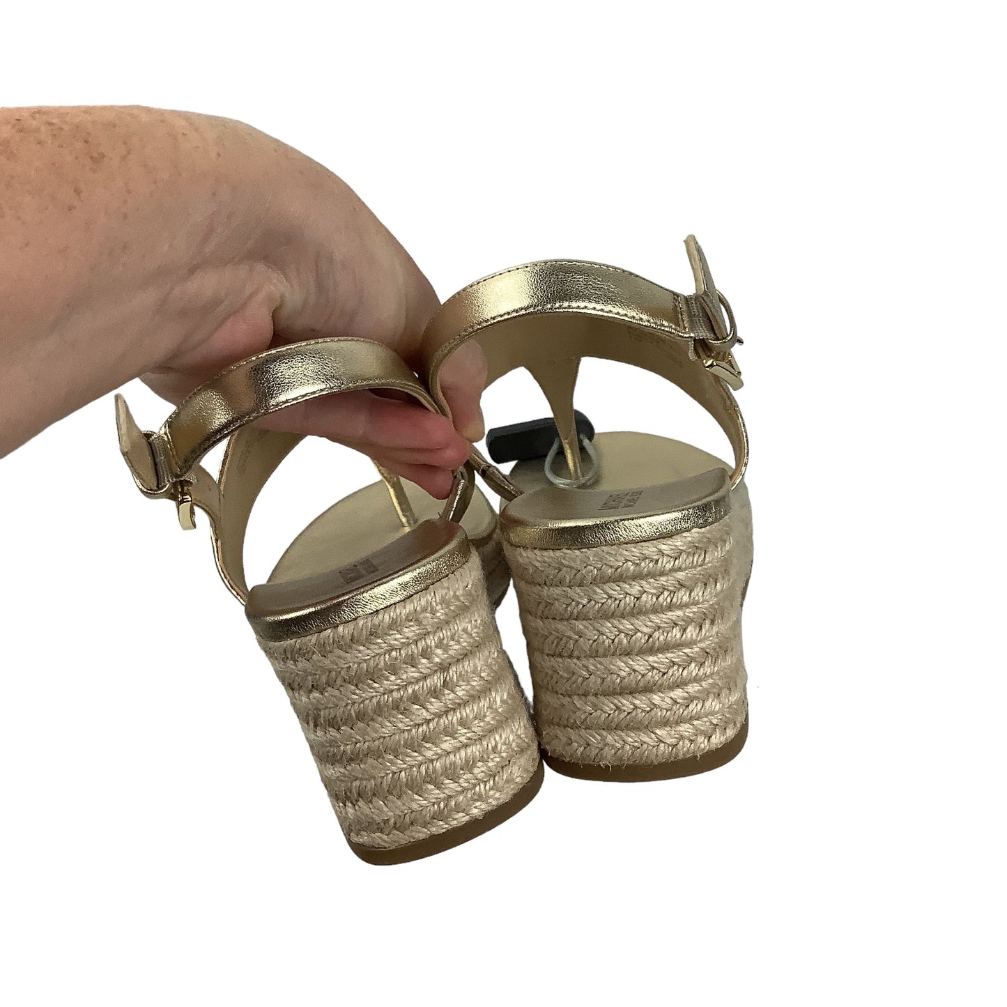 Gold Sandals Designer Michael Kors, Size 7.5