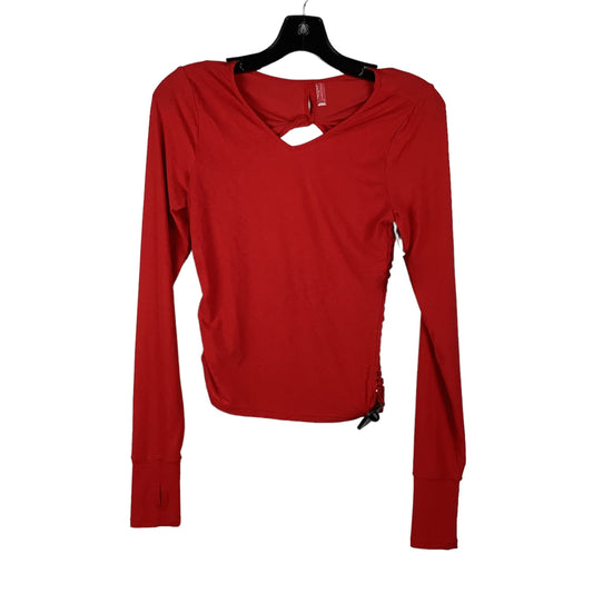 Red Top Long Sleeve Free People, Size Xs