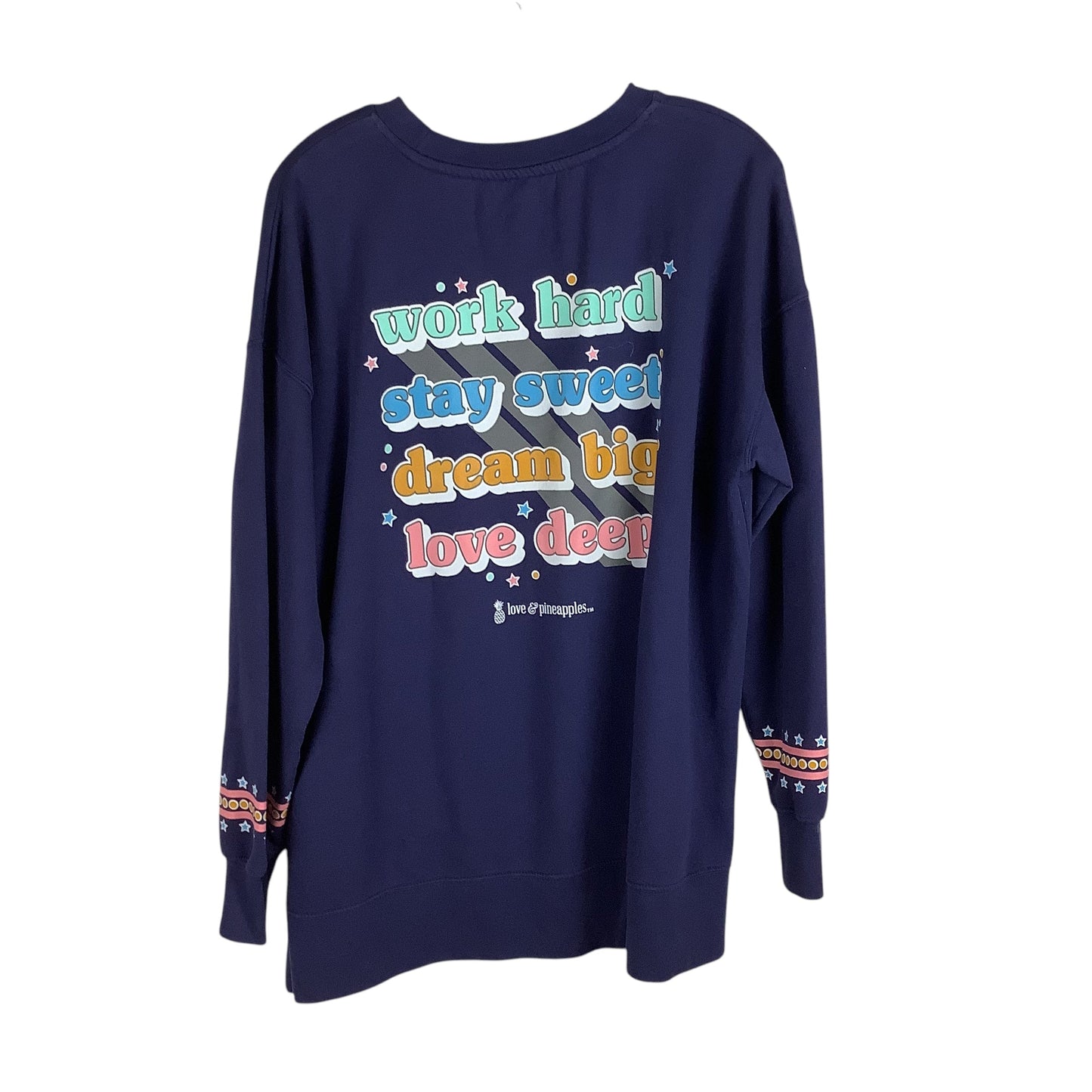 Sweatshirt Crewneck By Clothes Mentor In Navy, Size: L