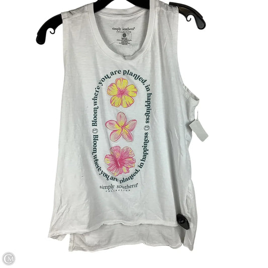 Top Sleeveless Basic By Simply Southern In White, Size: L