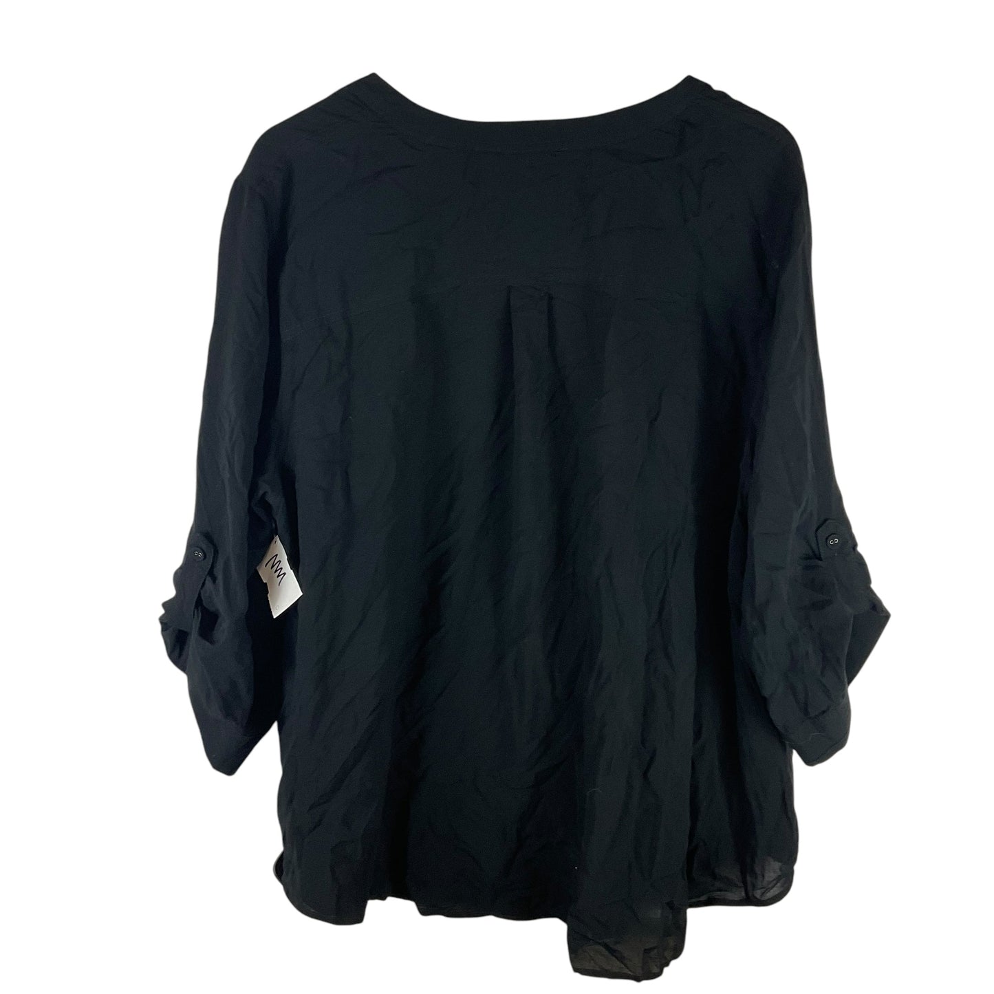 Top Long Sleeve By Philosophy In Black, Size: 1x