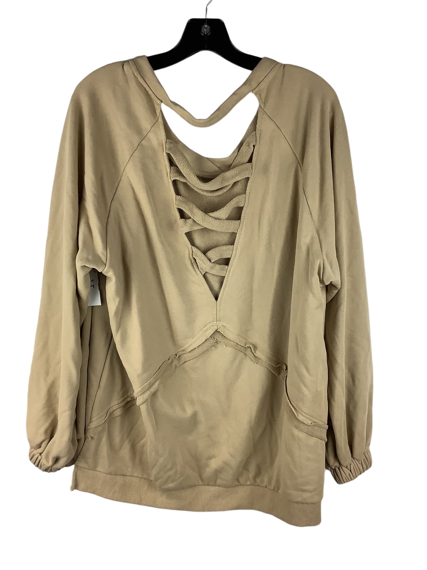 Sweatshirt Crewneck By Pol In Tan, Size: M