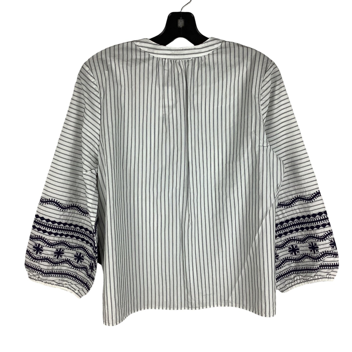 Top Long Sleeve By Madewell In Striped Pattern, Size: L