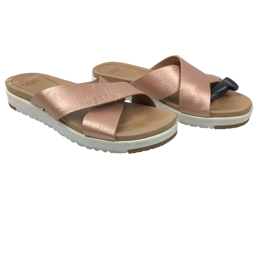 Sandals Designer By Ugg In Pink, Size: 6