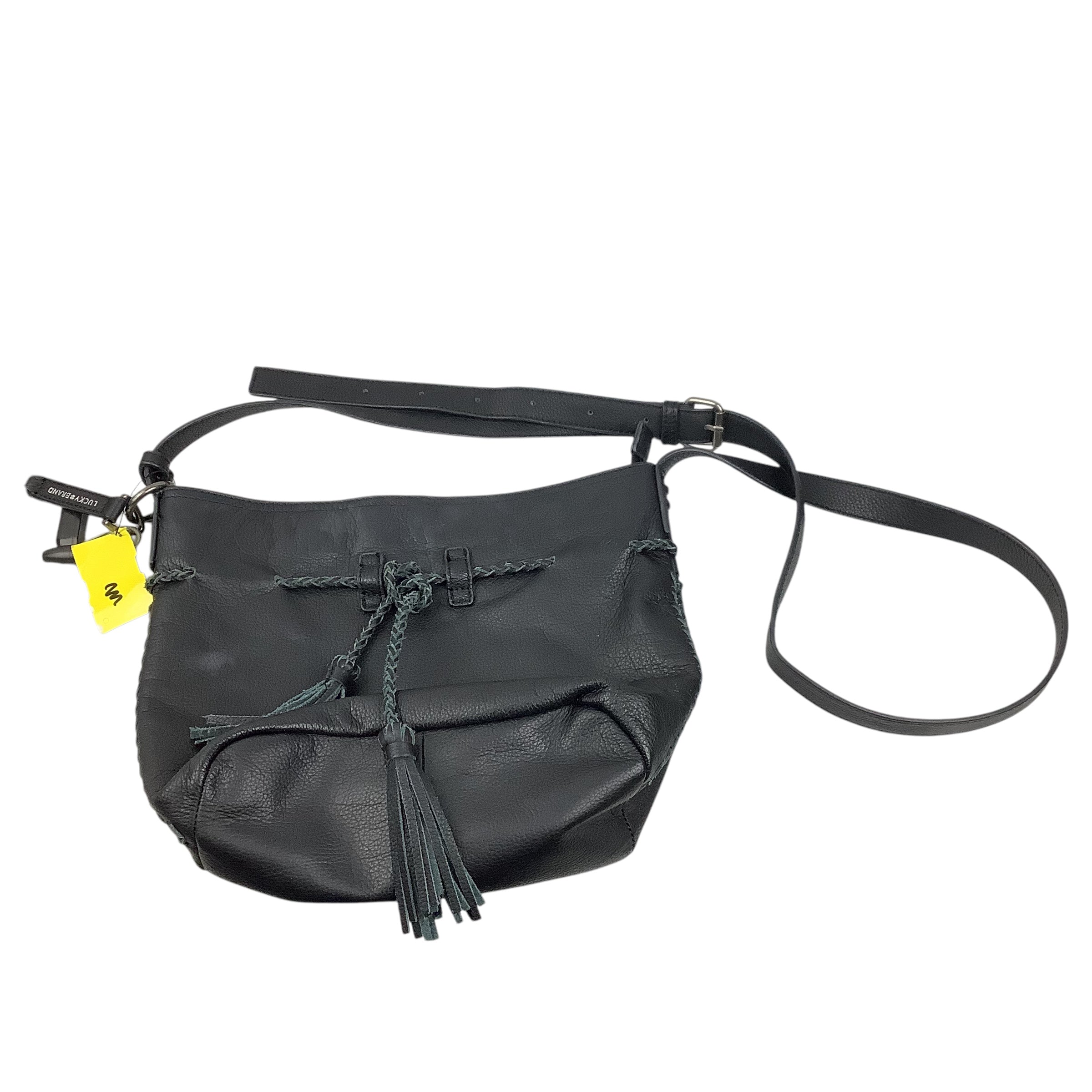 LUCKY store BRAND Black Lamb Leather Drawstring Bucket Bag