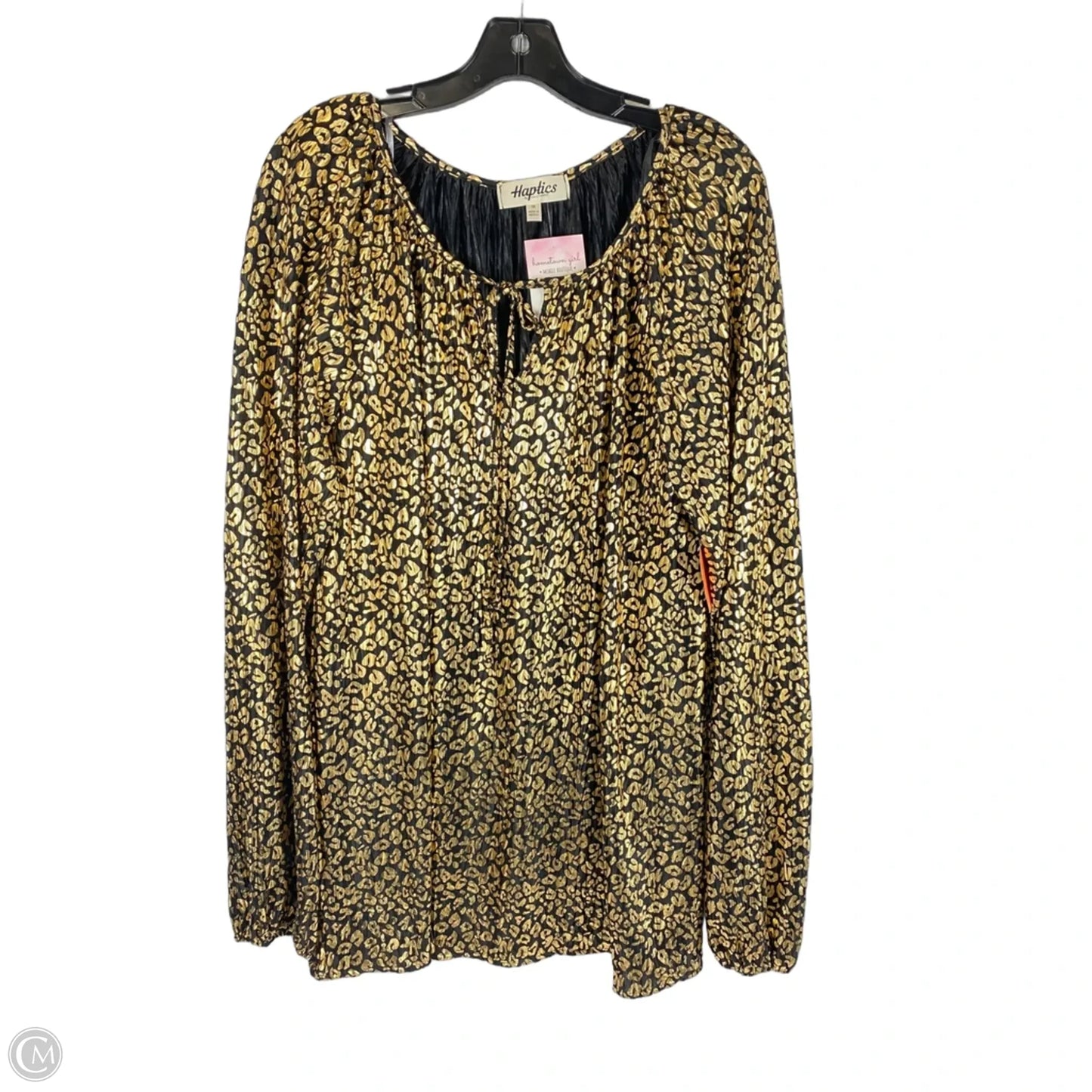 Top Long Sleeve By Haptics In Gold, Size: 1x