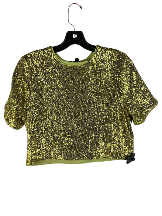 Top Short Sleeve By Express In Yellow, Size: Xs