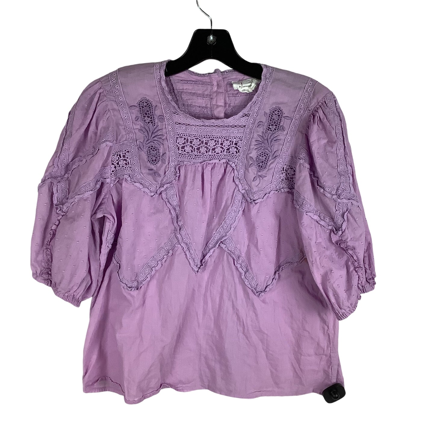 Top Short Sleeve By Anthropologie In Purple, Size: M