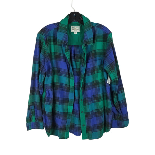 Top Long Sleeve By American Eagle In Green, Size: M